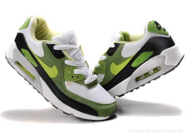 Gris Et Vert Chaussures Nike Air Max 90